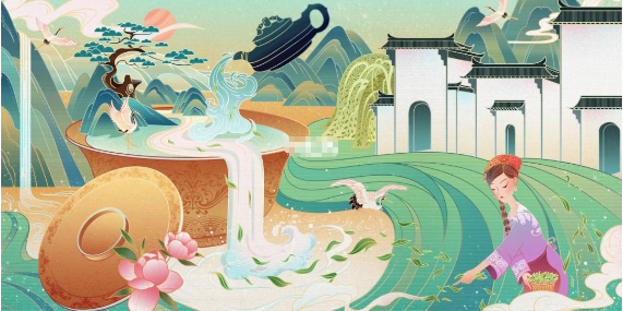 拼贴艺术语言对黄山毛峰茶叶包装插画的艺术启示
