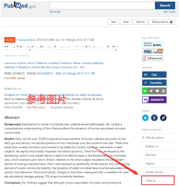 pubmed能查文章被引用次数吗
