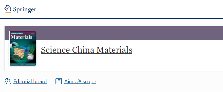 science china materials影响因子