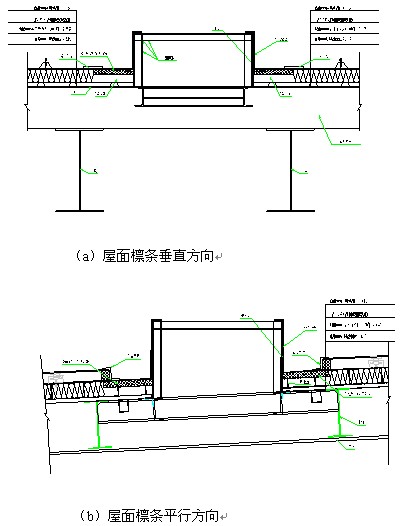 屋面水平、垂直反向平面图